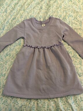 GAP Lilac Long-Sleeve Ruffle Waist Casual Dress